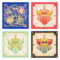 Hermès, Four Printed Silk Scarves