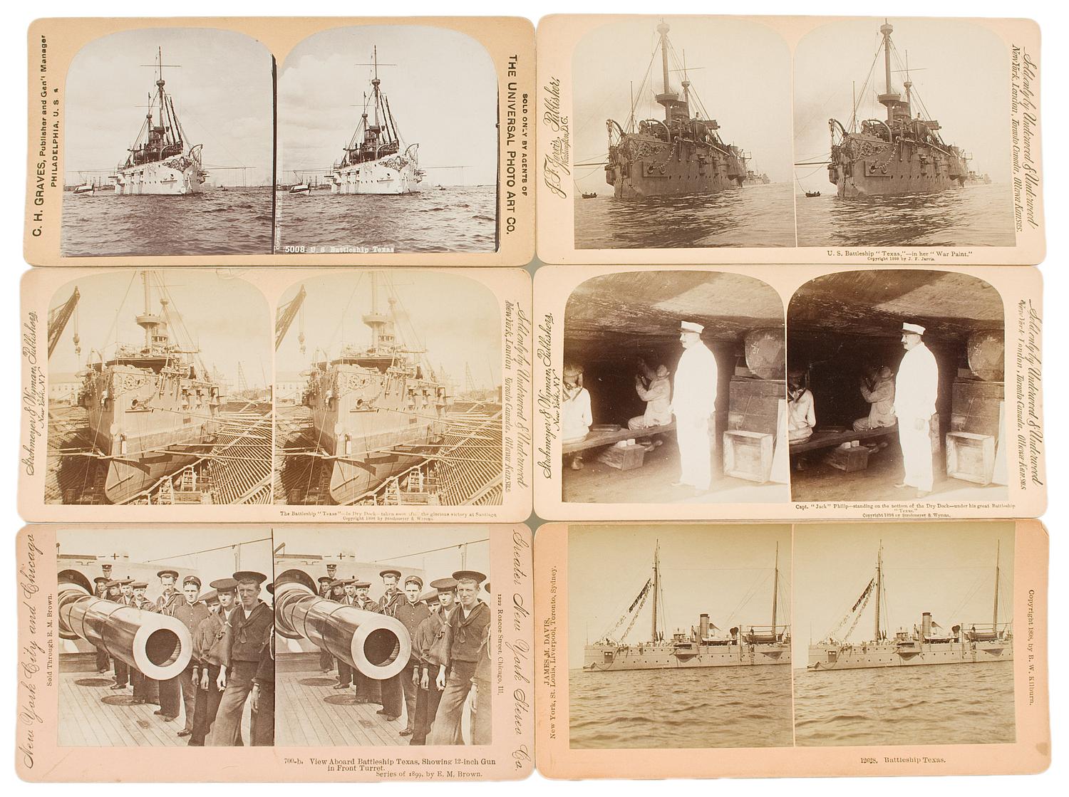 [EARLY PHOTOGRAPHY]. Collection 52 stereoviews dating from the 19th-20th century, highlighted by H.A. Doerr Stereoview of the Alamo.