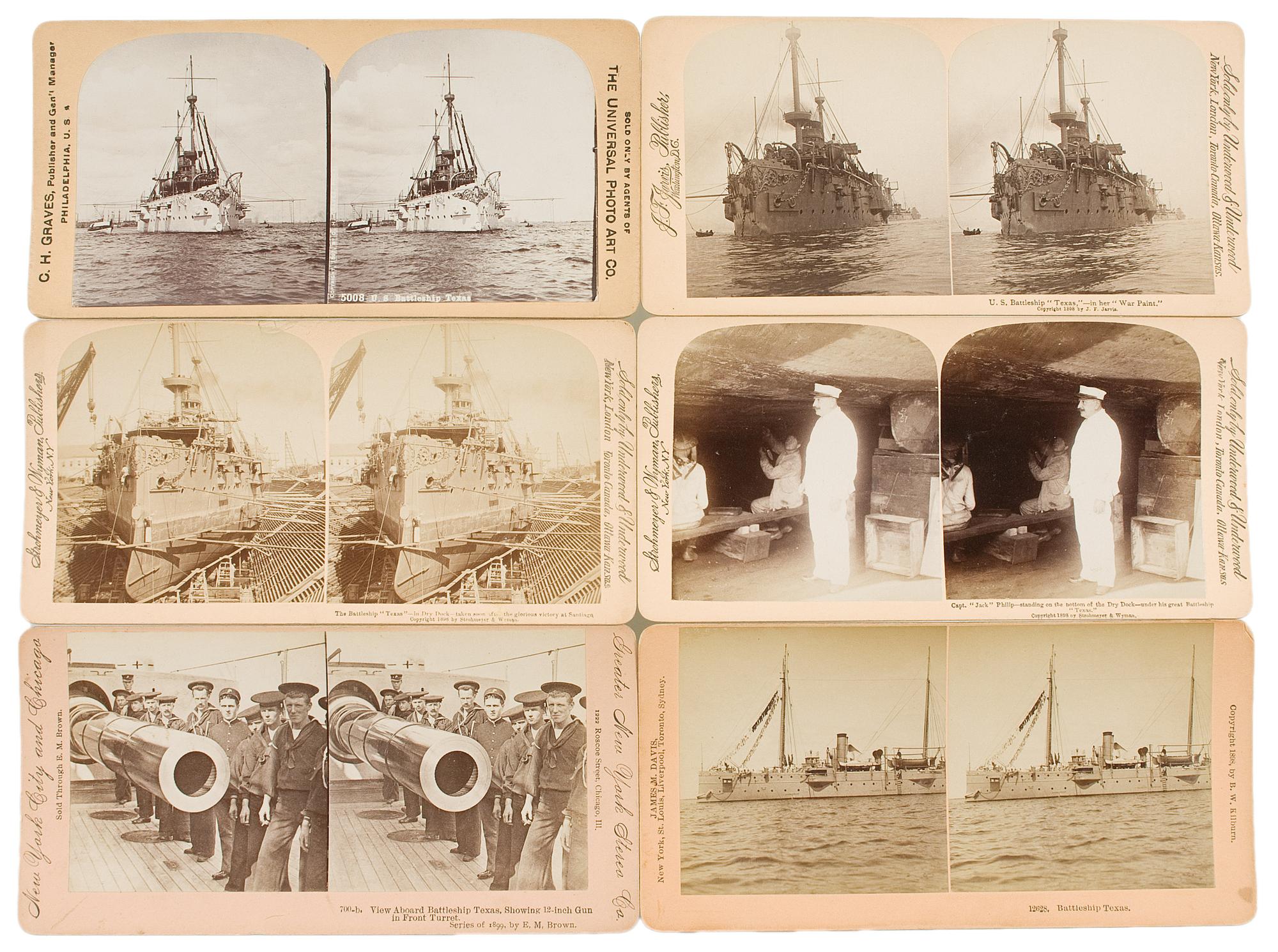 [EARLY PHOTOGRAPHY]. Collection 52 stereoviews dating from the 19th-20th century, highlighted by H.A. Doerr Stereoview of the Alamo.