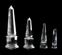 A Group of Four Glass Obelisks