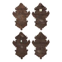A Set of Four Italian Painted Cartouche-Form Plaques