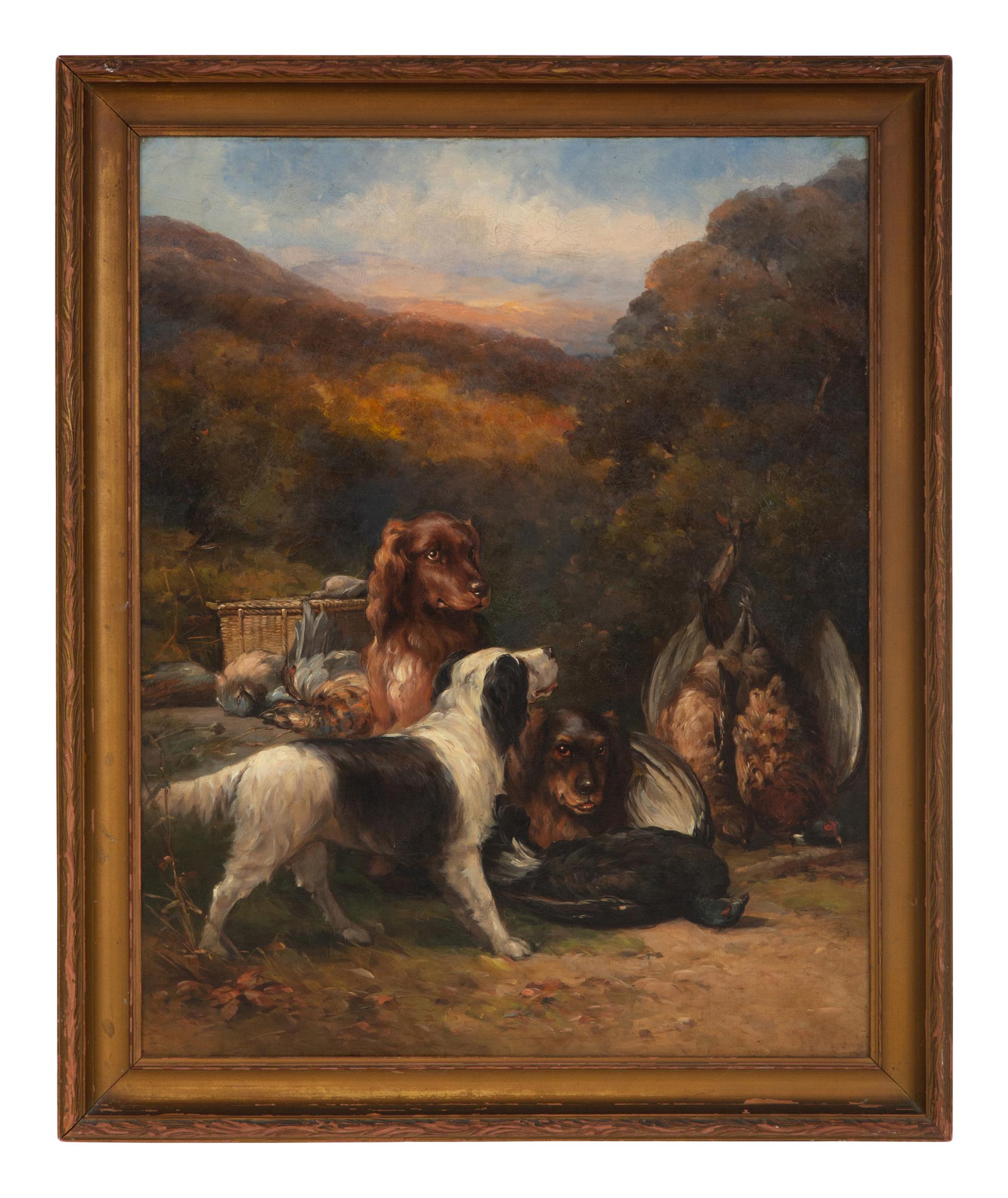 Three Dogs and Their Catch