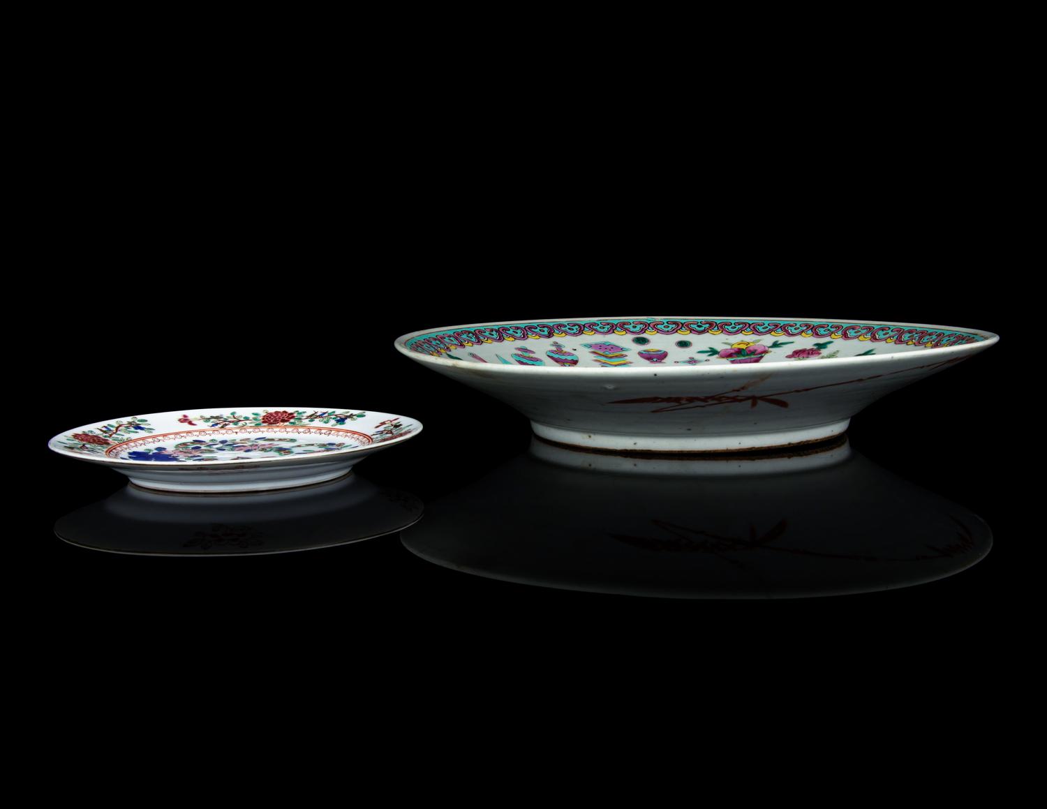 Two Famille Rose Porcelain Plates