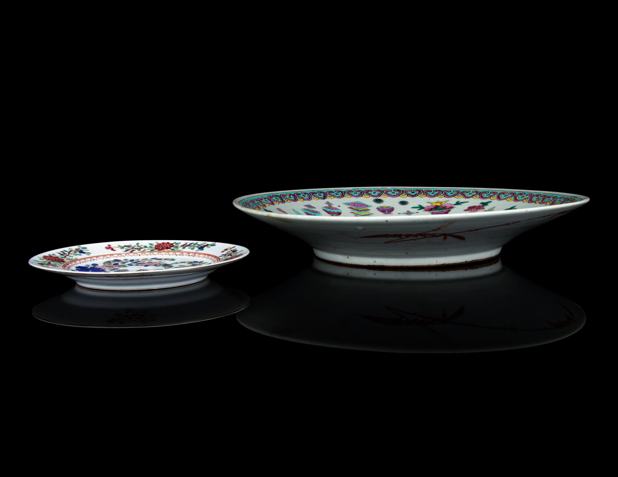 Two Famille Rose Porcelain Plates