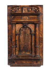 An Italian Walnut Panel Height 30 3/4 x width 18 inches. — 18TH CENTURY