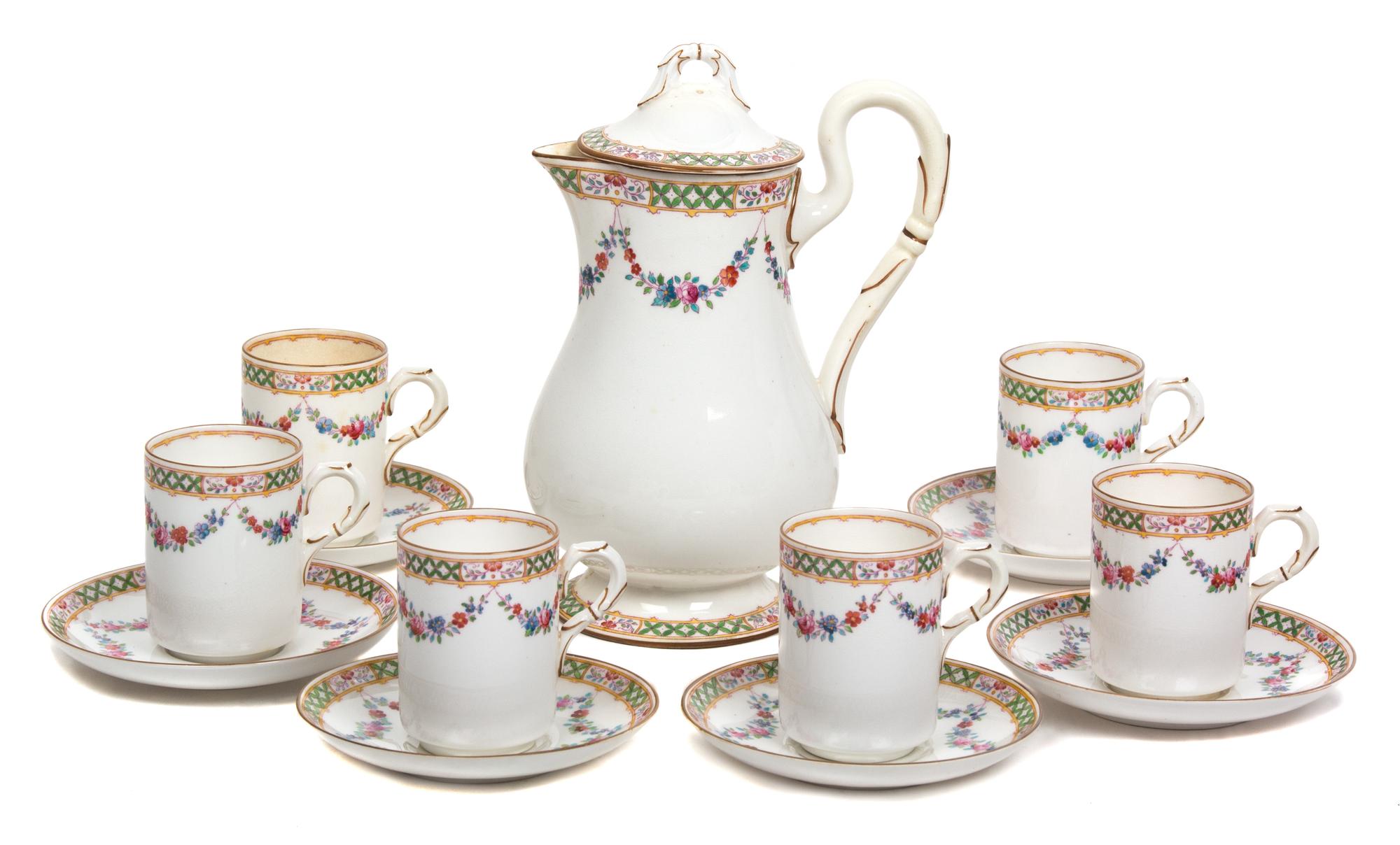 A Royal Worcester Porcelain Teapot Height of tallest 8 1/2 inches. — 19TH/20TH CENTURY