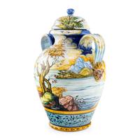 A Large Italian Majolica Jar Depicting Perseus and Andromeda