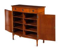 A George III Style Satinwood Serpentine Cabinet