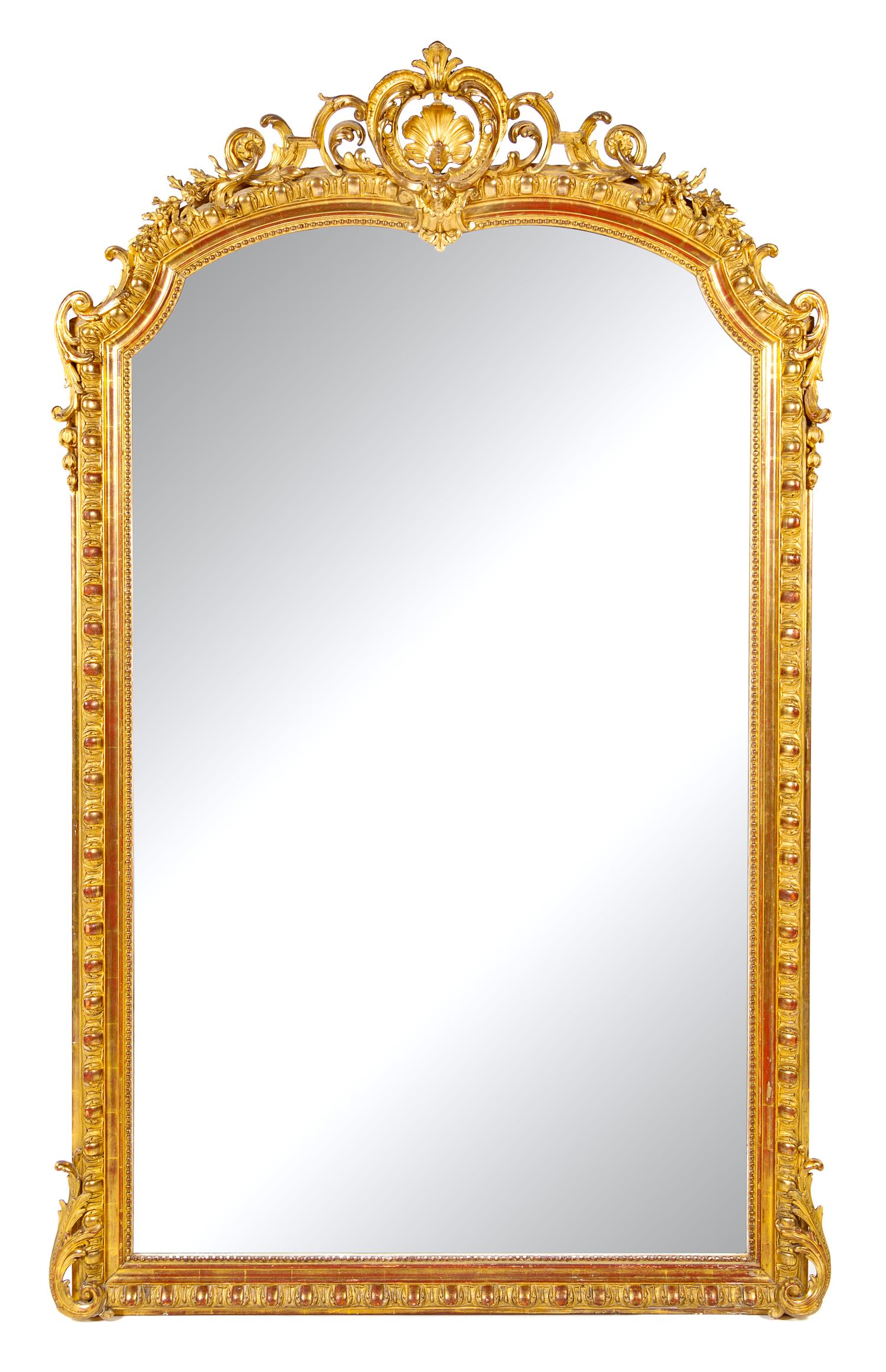 A Napoleon III Giltwood Pier Mirror Height 84 x width 50 inches. — THIRD QUARTER 19TH CENTURY