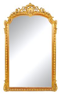 A Napoleon III Giltwood Pier Mirror Height 84 x width 50 inches. — THIRD QUARTER 19TH CENTURY