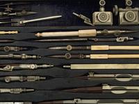 A Regency Brass Mounted Oak Cased Drawing Set