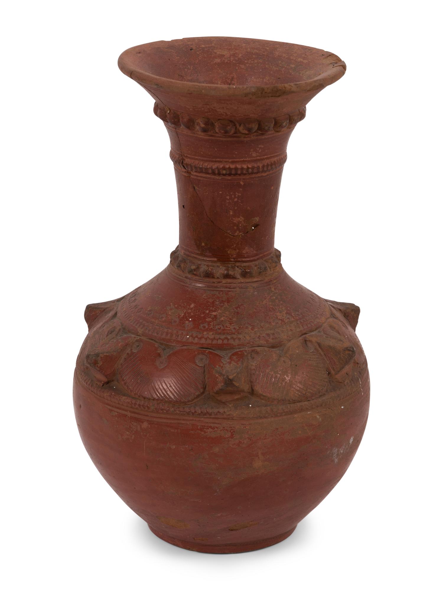An Asian Red-Ware Sprinkler or Incense Vessel