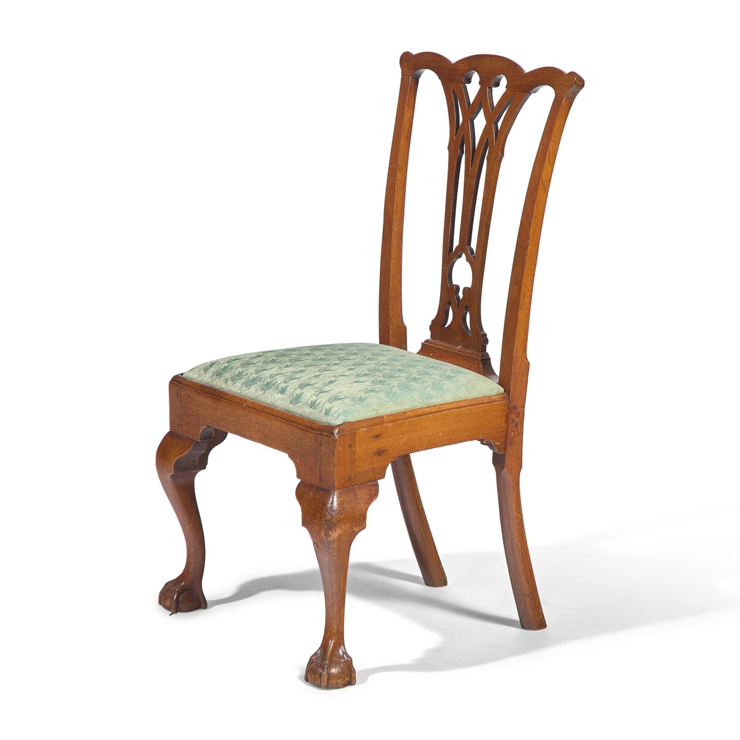 A Chippendale Carved Walnut Side Chair