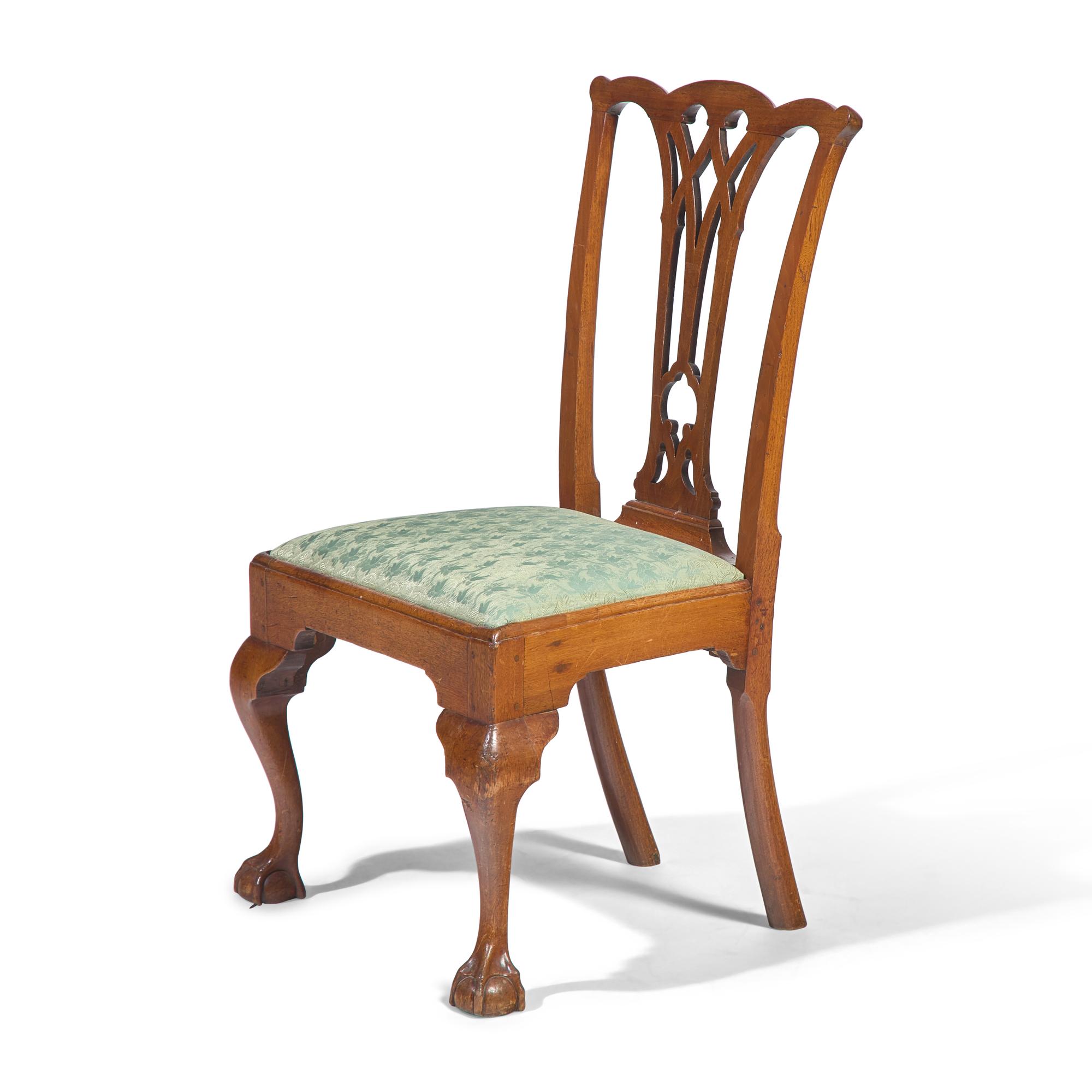 A Chippendale Carved Walnut Side Chair