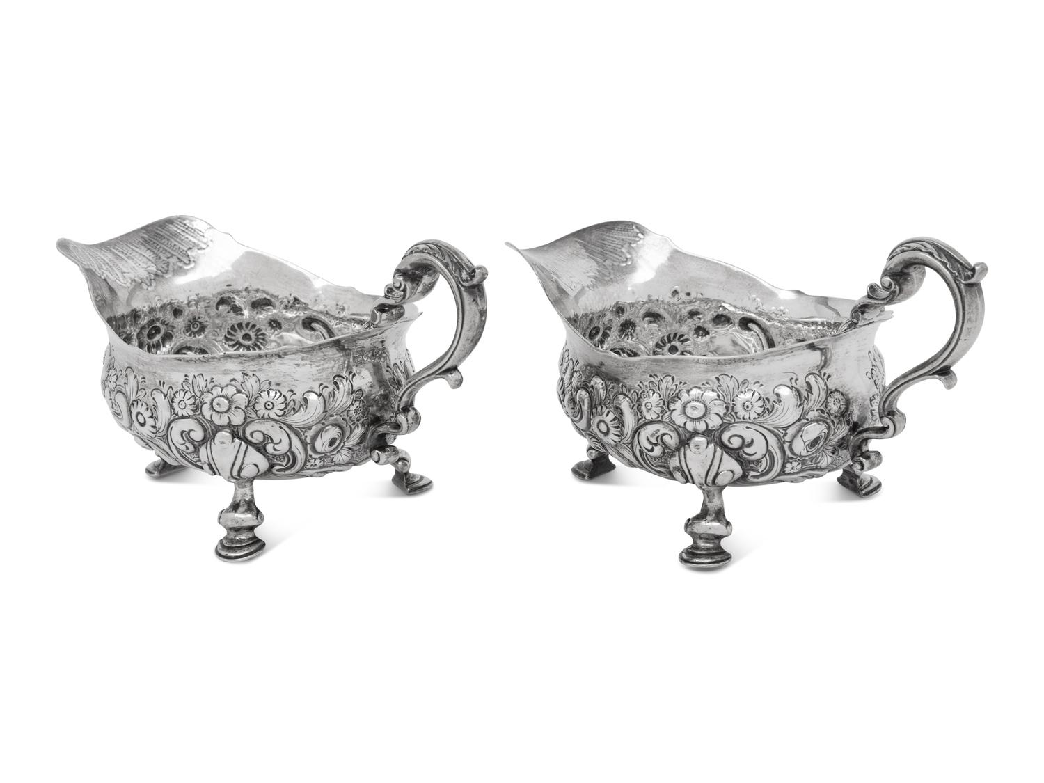 A Pair of George IV Silver Sauce Boats