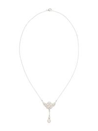 EDWARDIAN, PLATINUM, DIAMOND AND COLORED DIAMOND NECKLACE