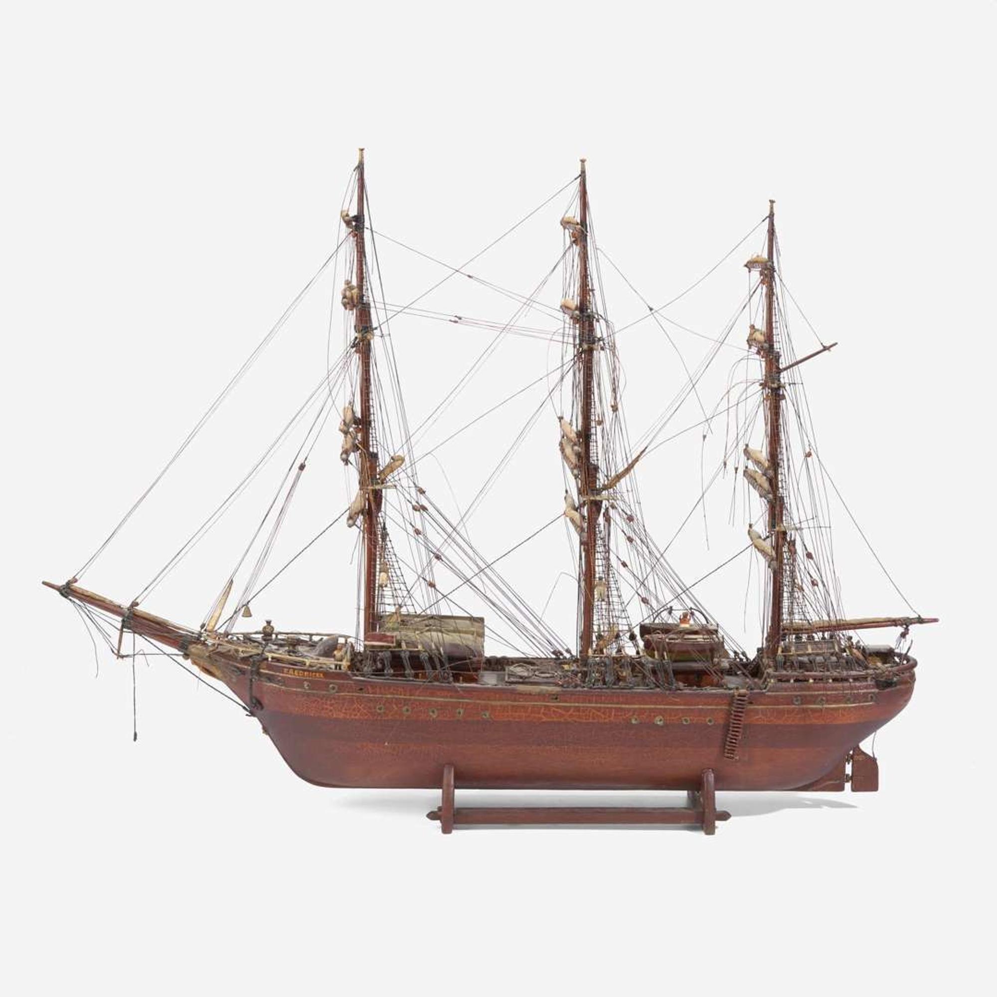 A group of three sailing ship models 19th / early 20th century
