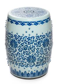 A Chinese Blue and White Porcelain Garden Stool