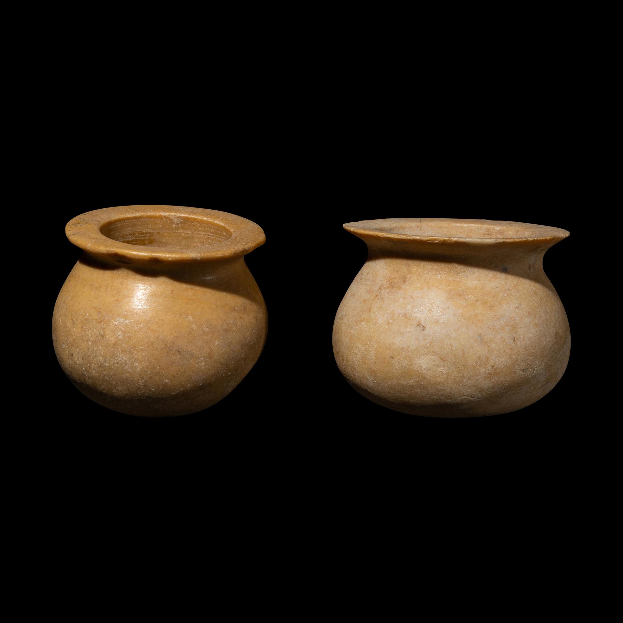 Two Near Eastern Marble Cosmetic Vessels