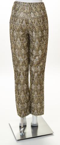 A Pair of Gold Metallic Custom Beaded Pants, No size.