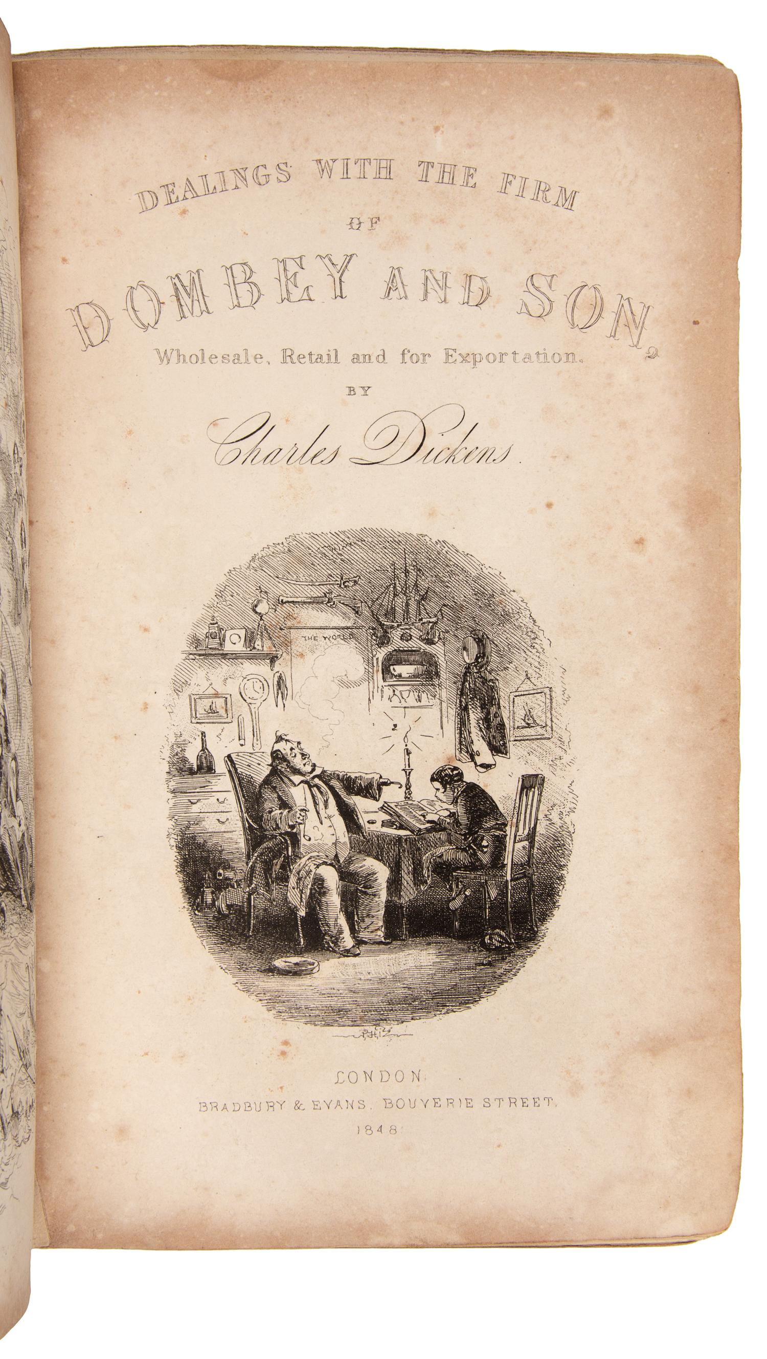 DICKENS, Charles (1812-1870). Dombey and Son. London: Bradbury & Evans, 1848.