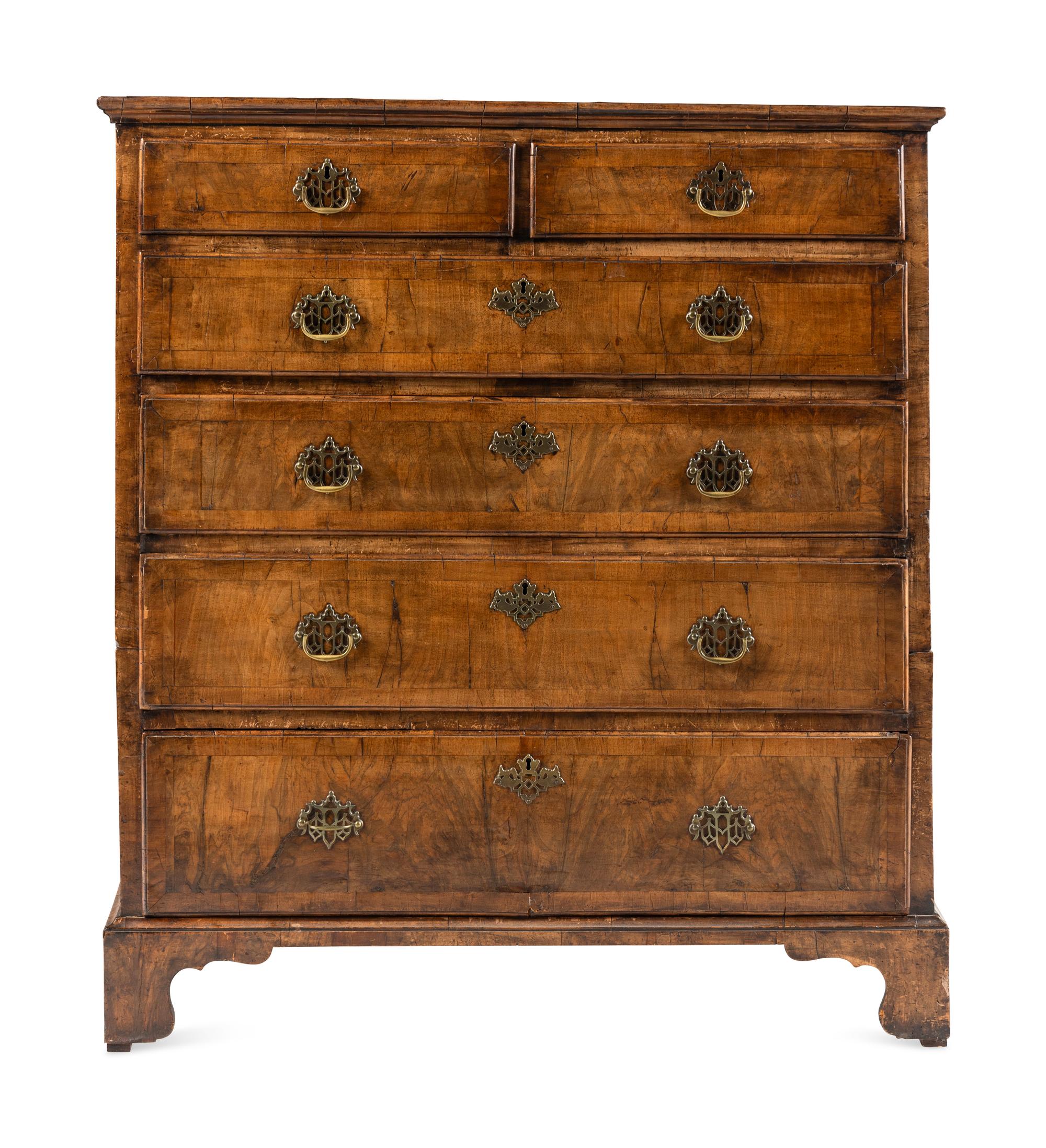 A George II Walnut Chest of Drawers