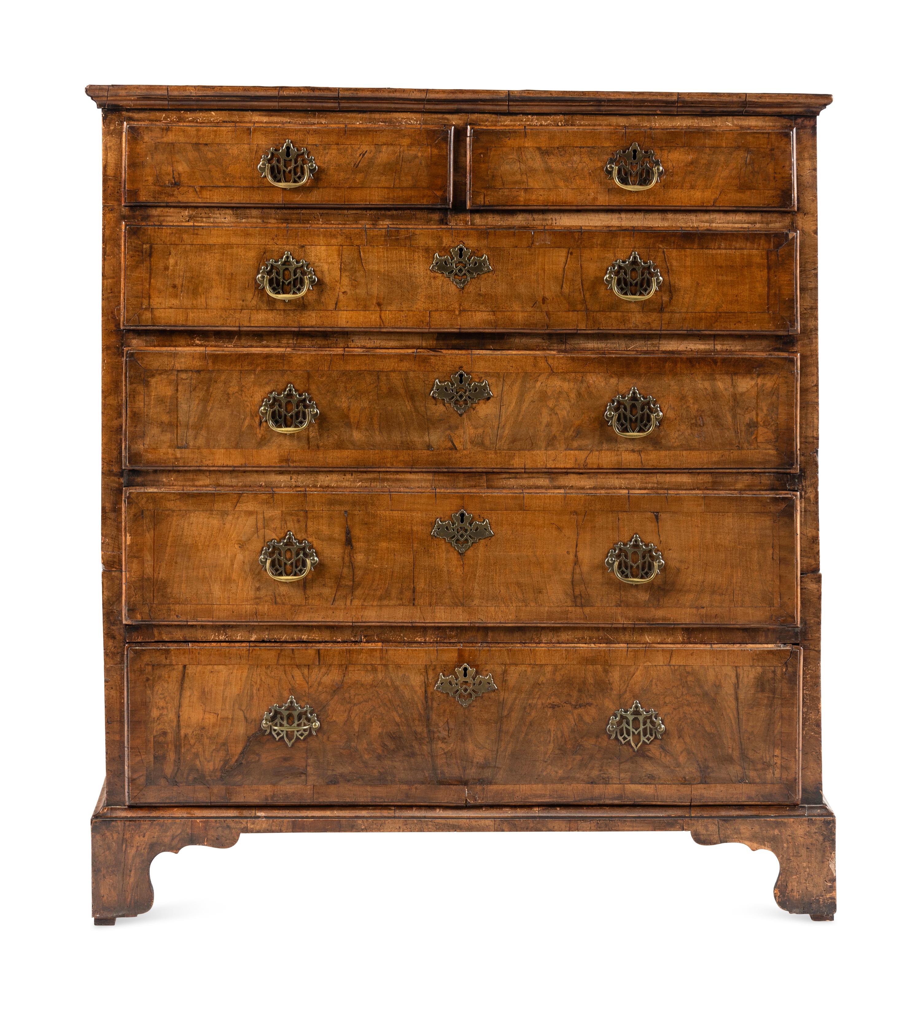 A George II Walnut Chest of Drawers