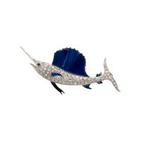 DIAMOND AND ENAMEL SAILFISH BROOCH
