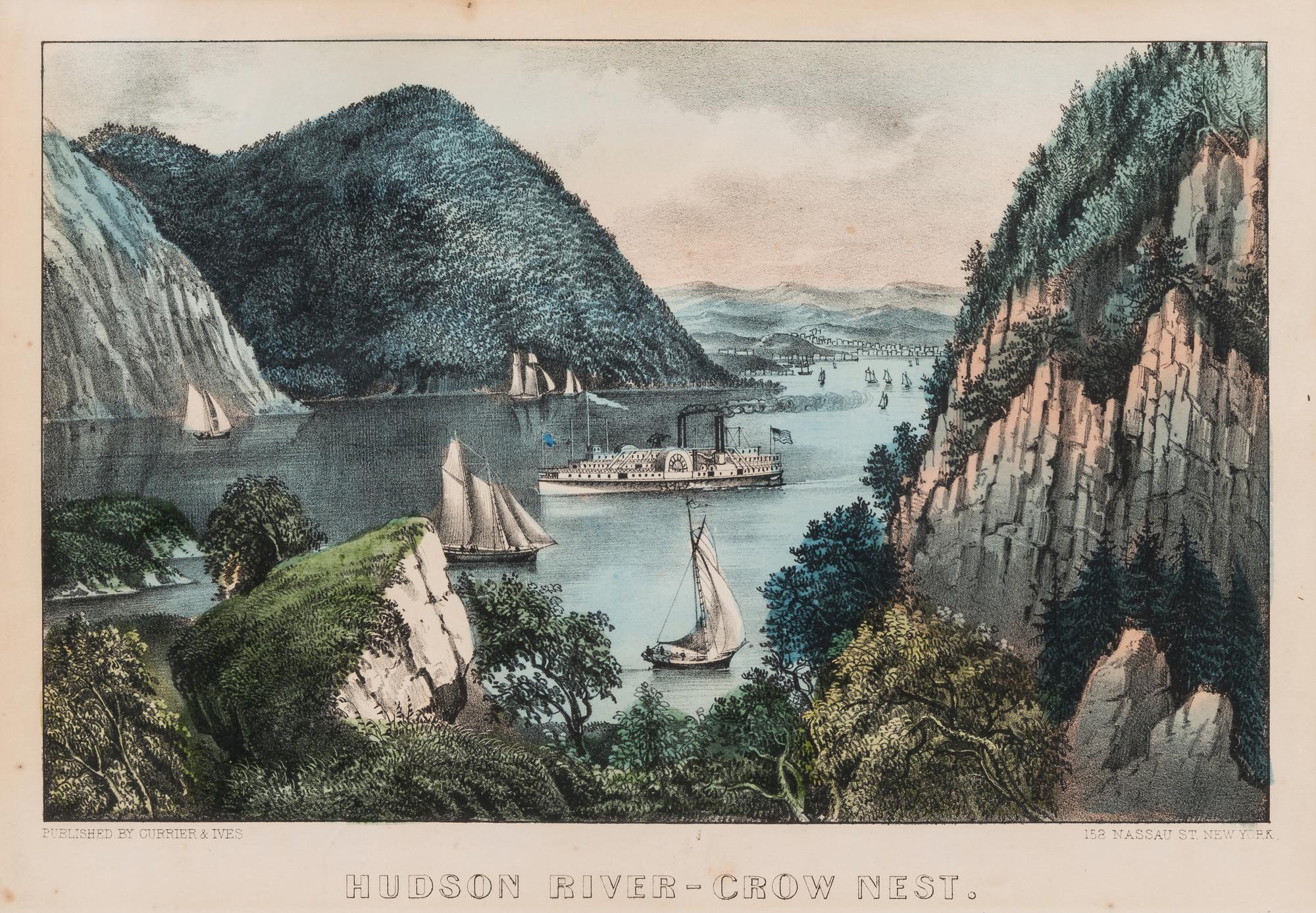 [HUDSON RIVER] -- CURRIER and IVES, publishers The Hudson, From West Point. Grounds of the U. S. Military Academy, 1862. (G.3216) -- Hudson River-Crow Nest, n.d. (G.3222)