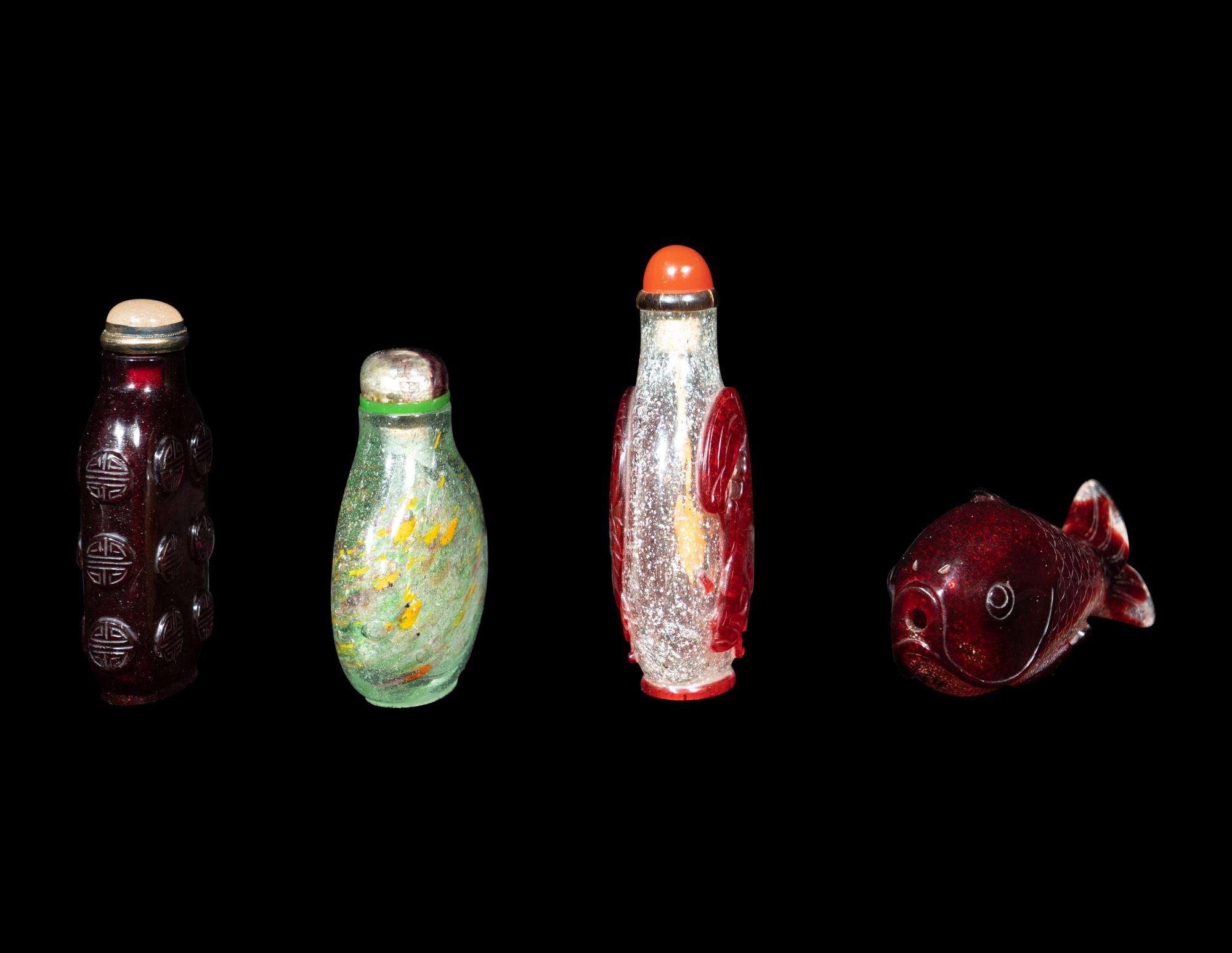 Four Chinese Glass Snuff Bottles