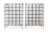 A Pair of Painted Metal Wire Cabinets