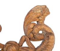 A Pair of Continental Carved Fruitwood Cornucopia Wall Appliques