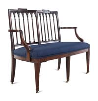 A Rare Federal Carved Mahogany Double Chair Back Settee