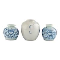 Three Chinese Porcelain Blue-and-White Ginger Jars
