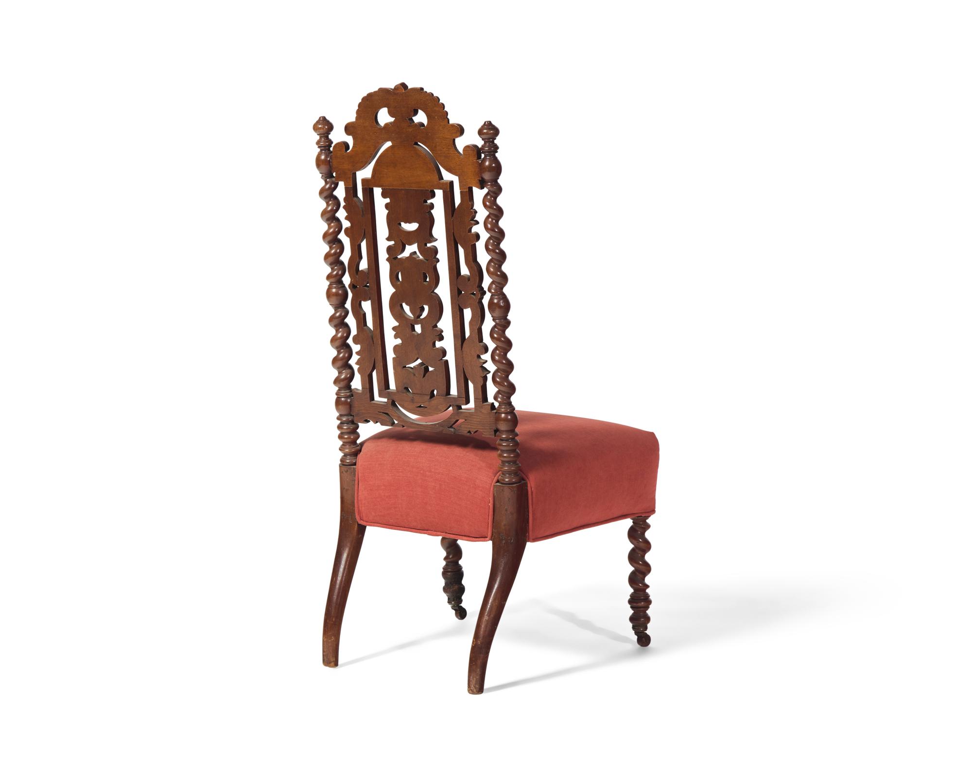 A Renaissance Revival Carved Walnut Side Chair