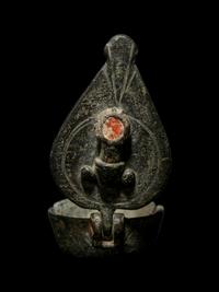 A Late Roman Bronze and Enamel Pendant with Phallic Symbols