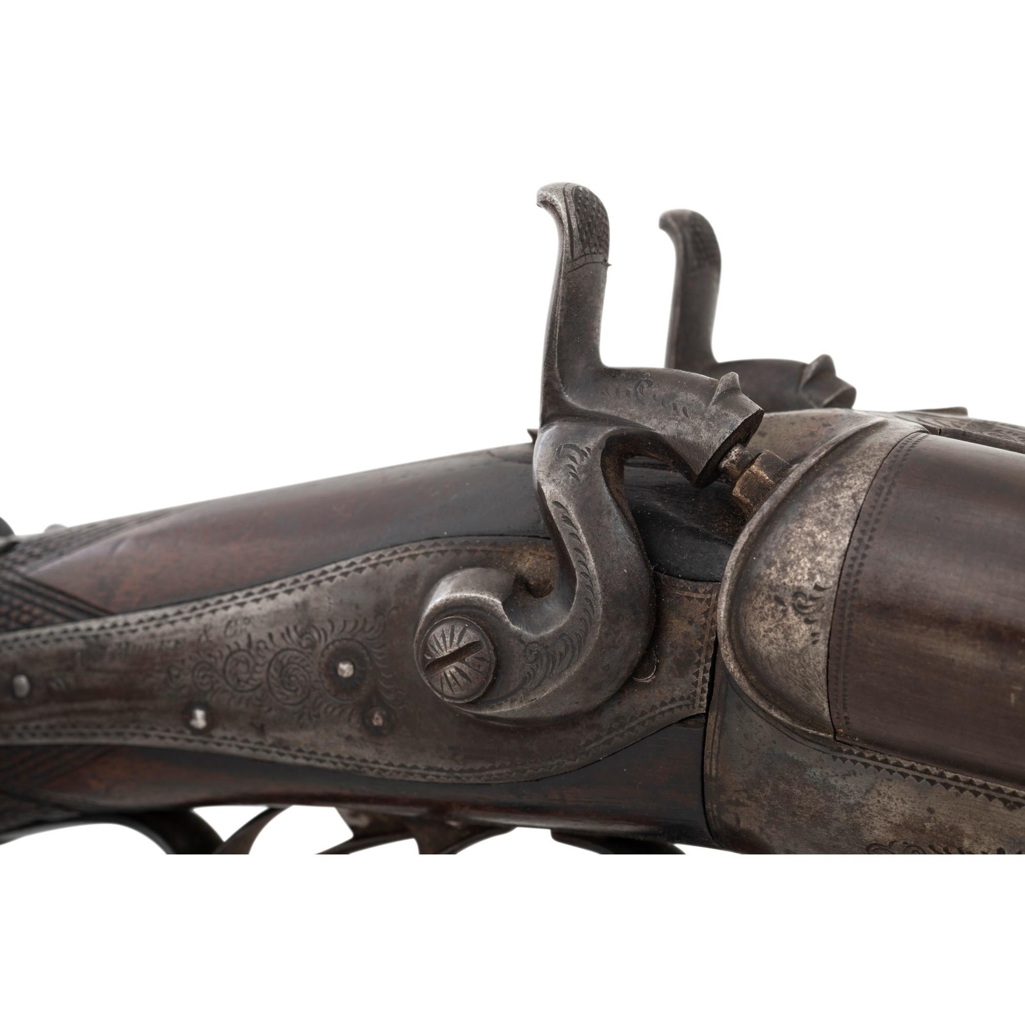 William Moore & Co. Side Lever Coach Gun with Decorative Wells Fargo Markings