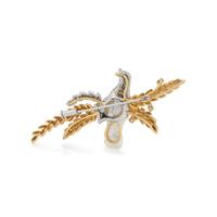 CULTURED BAROQUE PEARL AND DIAMOND DOVE BROOCH