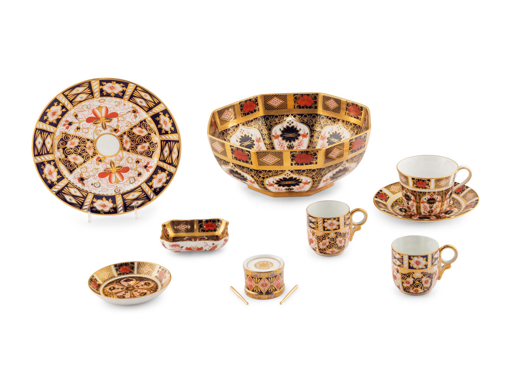 A Group of Royal Crown Derby Old Imari Porcelain Articles