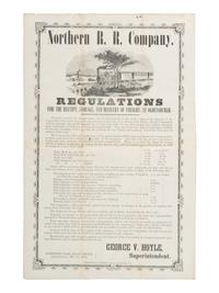 [TRANSPORTATION]. Northern R.R. Co. Regulations For the Receipt...and Delivery of Freight , 1854.