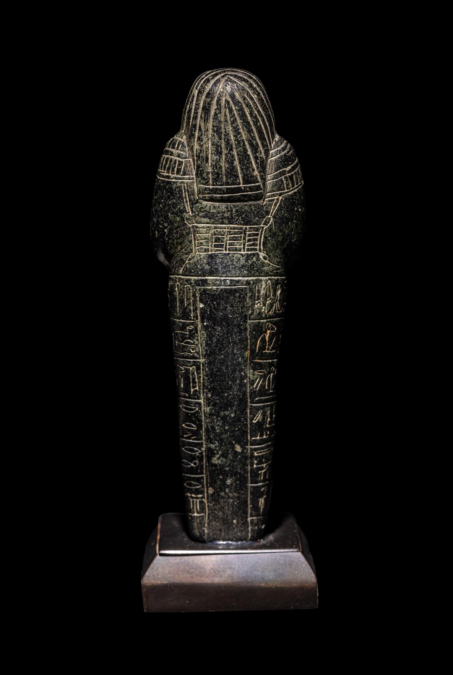 An Egyptian Serpentine Ushabti for May