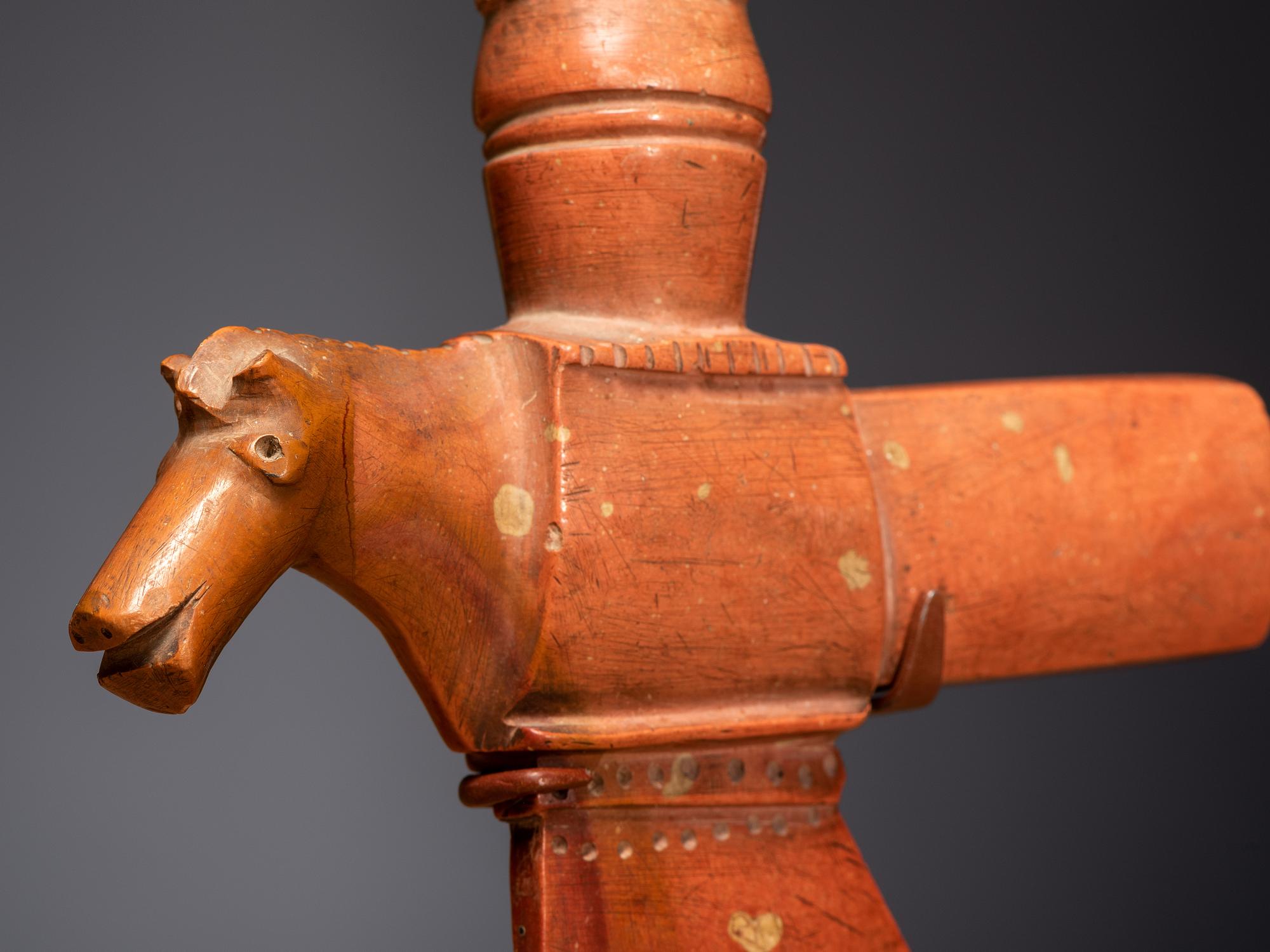 Sioux Catlinite Tomahawk Pipe Bowl, with Horse