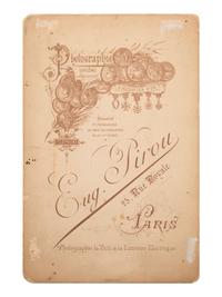[WILD WEST SHOWS]. PIROU, Eugen, photographer. Signed and inscribed cabinet card of William F. "Buffalo Bill" Cody. Paris, 1889.