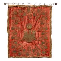 A Continental Embroidered Velvet Panel with a Cipher
