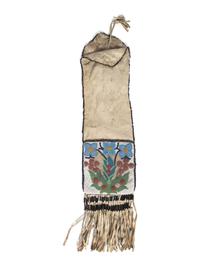 Cree Beaded Hide Tobacco Bag