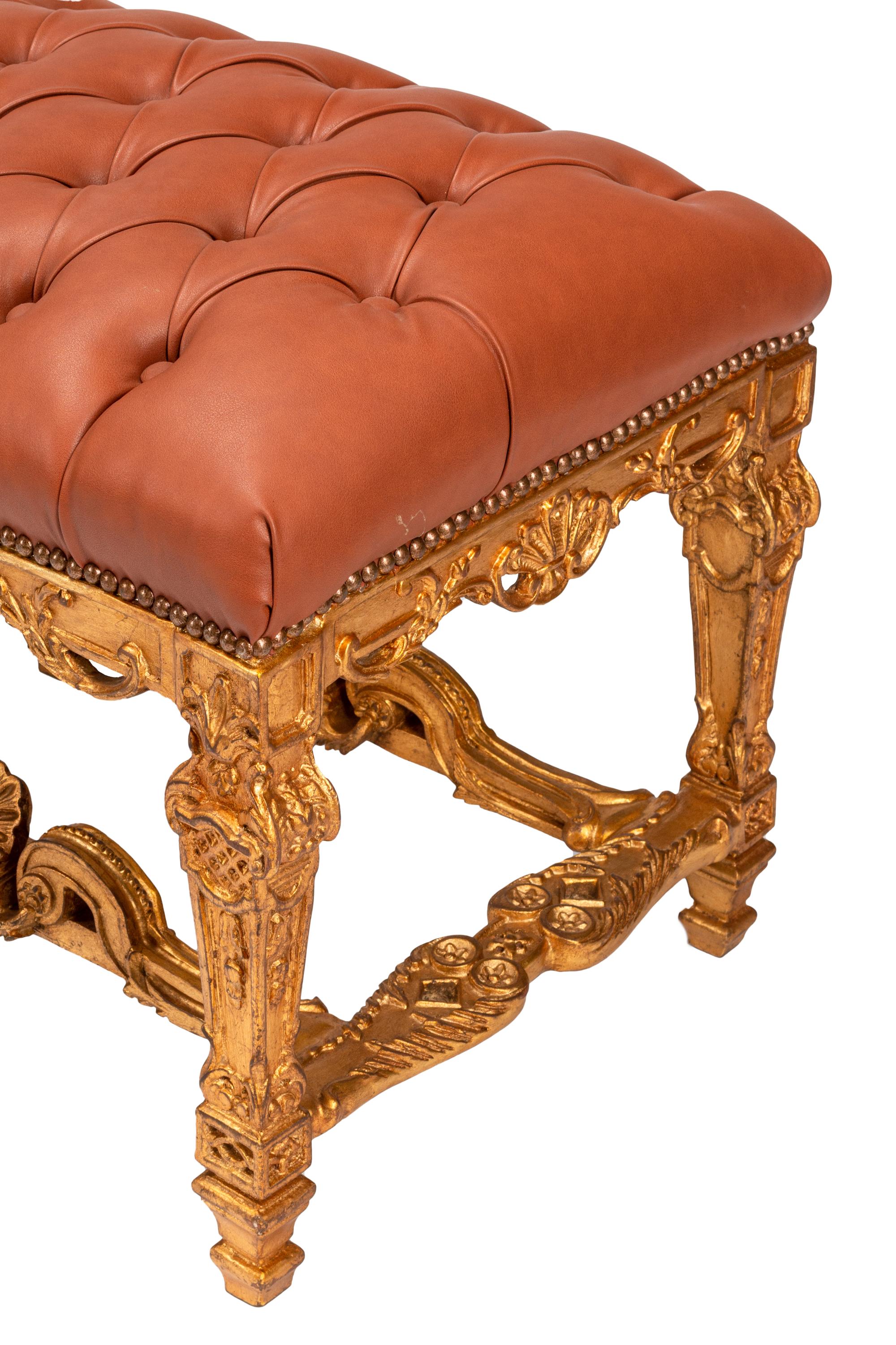 A Pair of Louis XIV Style Giltwood Benches