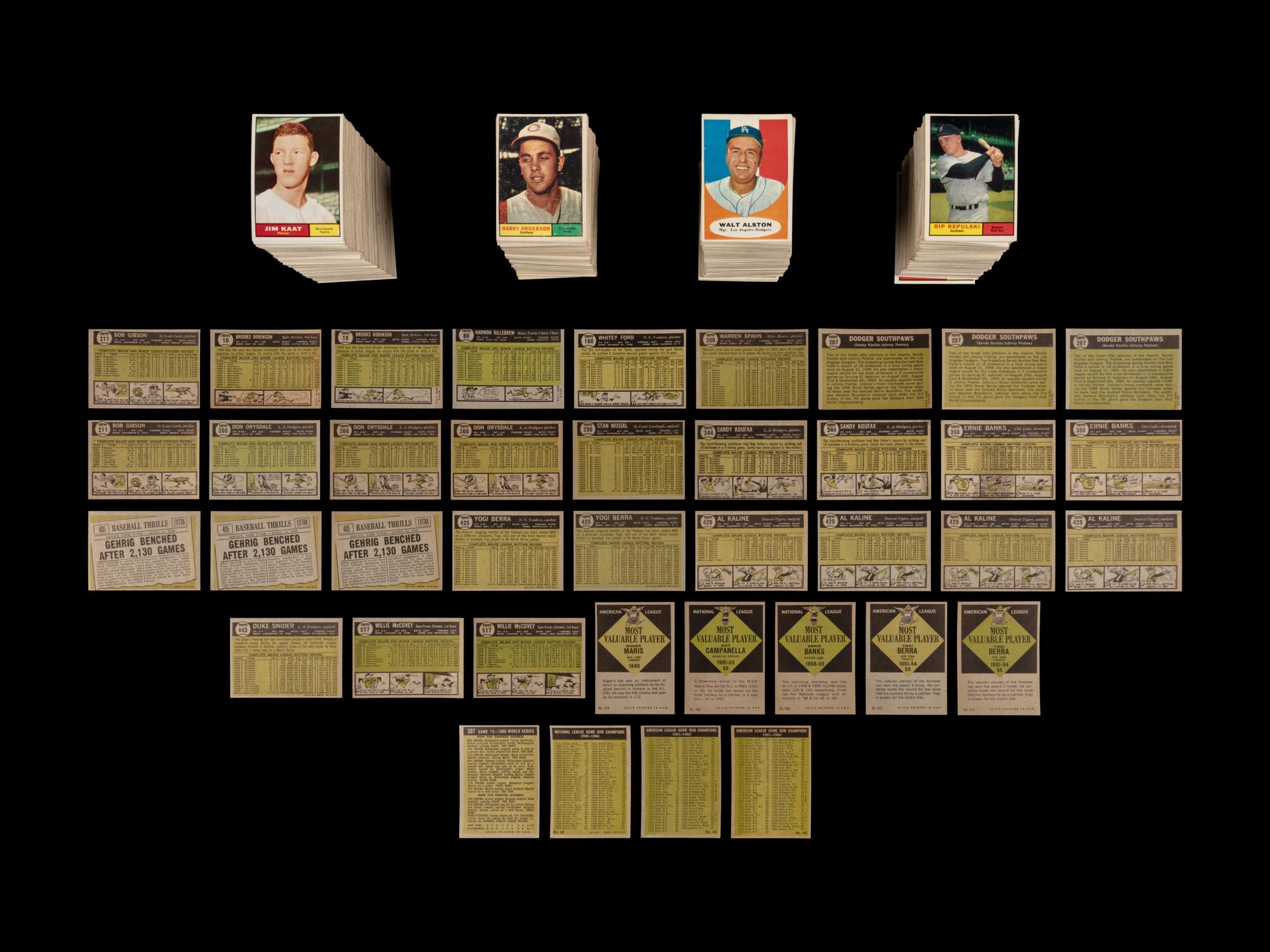 A Collection of Over 900 1961 Topps Baseball Cards Including Multiple Hall of Famers