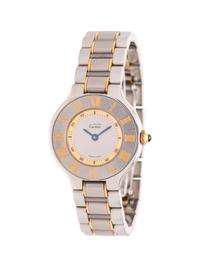 CARTIER, STAINLESS STEEL AND YELLOW GOLD 'MUST DE CARTIER 21' WRISTWATCH