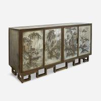 Philip and Kelvin LaVerne (American, 1907-1987 and b. 1937) Rare Four-door "Chan" Cabinet, New York, circa 1970s