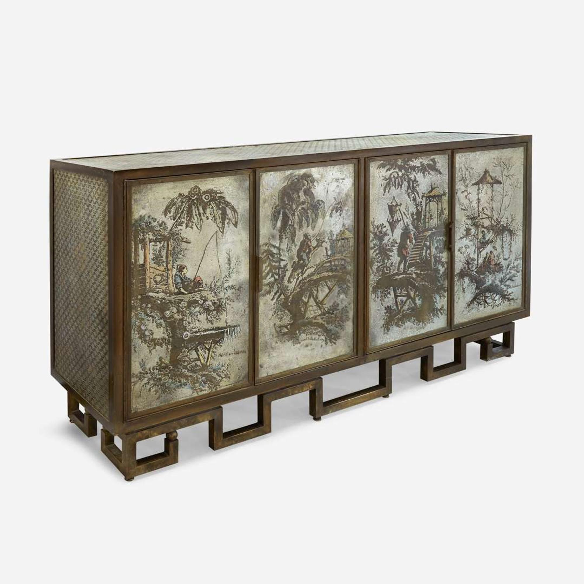 Philip and Kelvin LaVerne (American, 1907-1987 and b. 1937) Rare Four-door "Chan" Cabinet, New York, circa 1970s